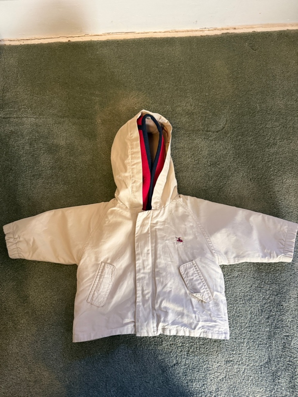 Burberry 2 in 1 Cream Hooded Jacket with fleece inner and windbreaker outer
